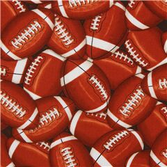 Tissu avec des ballons de football amricain, srie sports Tissu par Timeless Treasures