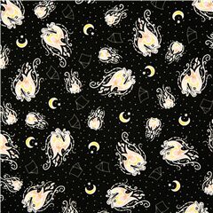 Feux De Camp Tentes Lune Et toiles Tissu par Michael Miller