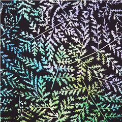 Schwarzer Farnwedel rosa blau grn Ombre Batik Stoff Tonga Stoff von Timeless Treasures