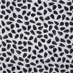 Graines De Tournesol Noires Sur Gris Tissu par Michael Miller