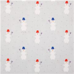 Tissu de Nol en coton bonhommes de neige et pois Tissu par Quilting Treasures