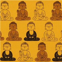 tessuto giallo senape Dobby Buddha Tessuto di Cosmo