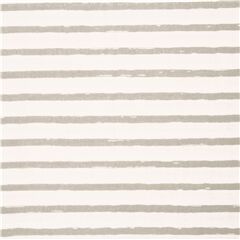 Tissu double gaze en coton  rayures grises et blanches peintes Tissu par Cosmo