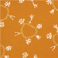 Tissu de courtepointe Cotton and Steel marron avec des bracelets et dcos dores coupon (coupon)