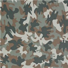 Tissu en coton avec un motif de camouflage vert militaire Tissu par Dear Stella