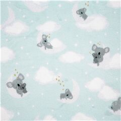 extrabreiter Minky-Stoff Hellblauer Koala-Tier Stoff von Dear Stella