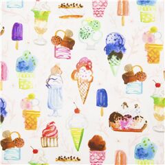 Eiscreme weier Stoff bunt sommerlich Stoff von Dear Stella