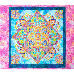 Bleib Ruhig Trage Om Mandala Buntes Paisley-Panel Stoff von Sykel Enterprises