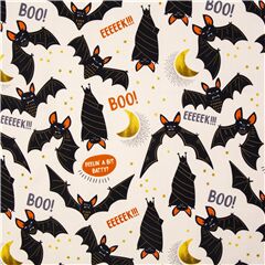 Boo! Fledermuse! Halloween Eek Text Stoff von Alexander Henry