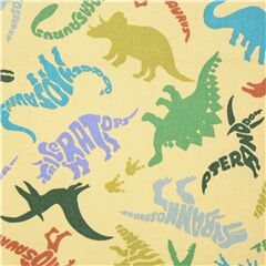 tessuto beige dinosauri dal Giappone oxford triceratopi stegosauri Tessuto di Kokka