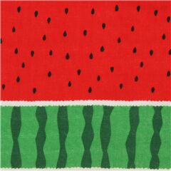 doppellagige Gaze Stoff mit rotem und grnem Wassermelonenmuster Stoff von Kokka