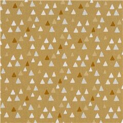 brauner Baumwollstoff wei grau beige Dreiecke Stoff von Michael Miller