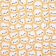 Tissu en coton avec des ronds blancs superposs, buns souriants Tissu par Michael Miller