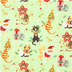 Not Ameowsed Christmas Cats Grumpy Costume Fabric by Dear Stella