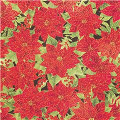 Sparkle Gold Poinsettia Super Soft Cuddly Fabric by Timeless Treasures