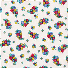 Bunte Blumenstrue auf weier Baumwolle Stoff von Liberty Fabrics