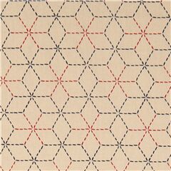 tessuto color neutro motivo asanoha stelle zig zag Tessuto di Robert Kaufman