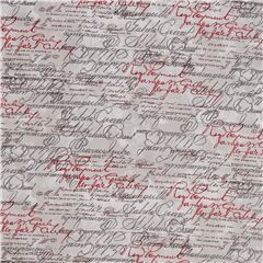Tissu au coloris naturel rtro avec des textes manuscrits Tissu par Timeless Treasures