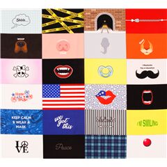 Gromotivstoff bunte Patch-Gesichtsmaskenherstellung Stoff von Michael Miller