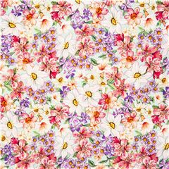 Rosa cremefarbener Frhlingsblumen Baumwollstoff romantisch Stoff von Michael Miller