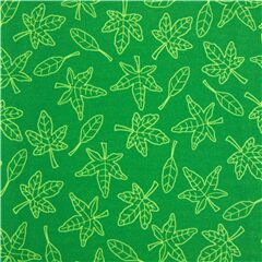 Tissu en coton vert avec des contours de feuilles dessins Tissu par Quilting Treasures