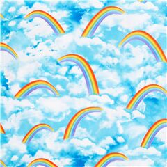 Regenbogen weie Wolken blauer Baumwollstoff Stoff von Timeless Treasures