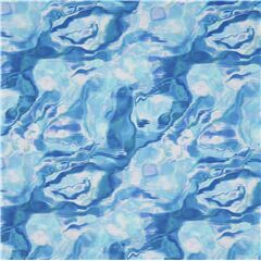Tissu jersey bleu avec des vague de l'eau pour un maillot de bain Tissu par Robert Kaufman