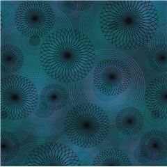 Tissu jersey pour maillot de bain vert violet avec des spirales Tissu par Robert Kaufman