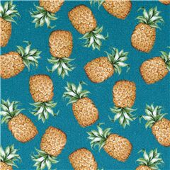 Kleine Trkise Gestreute Ananas Stoff von Stof France