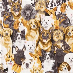 Timeless Treasures Stoff braune schwarze weie Hunde flchendeckend Stoff von Timeless Treasures