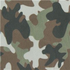 Classic Green Camouflage Super Soft Cuddly Fabric by Dear Stella