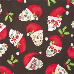 Christmas Sugar Skulls Super Soft Cuddly Fabric by Timeless Treasures