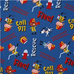  La Rescousse chelles De Pompiers Appelez Le 911 Tissu par Michael Miller