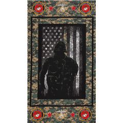 Tissu  panneaux avec un doldat US Marines Tissu par Sykel Enterprises
