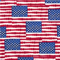 Baumwollstoff mit USA-Batik-Flagge gestapelt rot wei und blau Stoff von Timeless Treasures