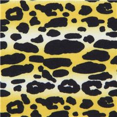 Tissu en jersey jaune, jaune clair avec des motifs lopards Tissu par Art Gallery Fabrics