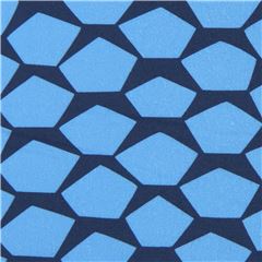 Blauer Popeline mit Fnfecken Stoff von Robert Kaufman