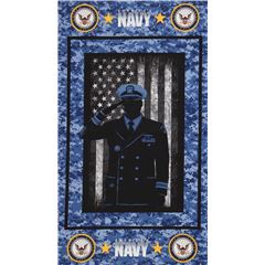 Tissu  panneaux bleu avec un soldat de l'US Navy Tissu par Sykel Enterprises
