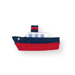 Parche termoadhesivo barco rojo y azul con lunar gris 1 unidad de Japanese Indie