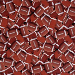 Tissu en coton avec des ballons de football amricain marron Tissu par Timeless Treasures