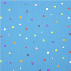 bunte unregelmige Punkten auf blauem Baumwollstoff Stoff von Elizabeth's Studio