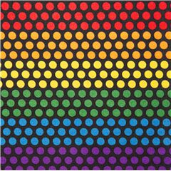 Schwarze Bunte Regenbogen-Punkte Und Streifen Stoff von Alexander Henry