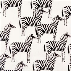 Baumwollstoff mit diagonal versetztem Zebraprint in Schwarz Stoff von Dear Stella