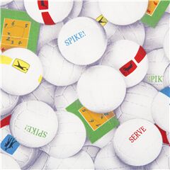 Sport Volleyball Baumwollstoff Spieldiagramme weie Blle Wettbewerb (Reststück)