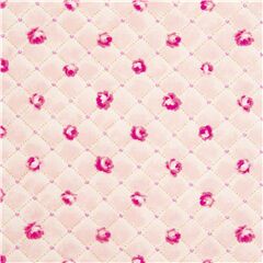 Rosafarbener Japan-Baumwollstoff mit Gitternhten im Quilt-Stil mit rosa Rosen Stoff von Cosmo