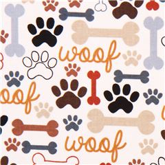 creme Timeless Treasures Hunde Knochen Stoff braun Stoff von Timeless Treasures