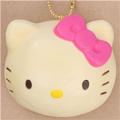 cute Hello Kitty light cream bun pink bow squishy charm bag