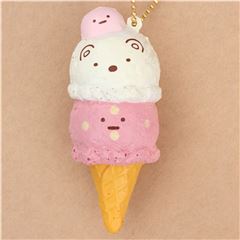 cute white pink Sumikkogurashi ice cream squishy charm kawaii