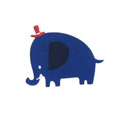 Dunkelblauer Elefant roter Hut Bgelbild Transferblatt 1 Stck von Japanese Indie