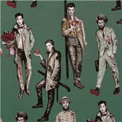 Muscles Et Cerveau Beaux Zombies Pin-Up Hommes Tissu par Alexander Henry